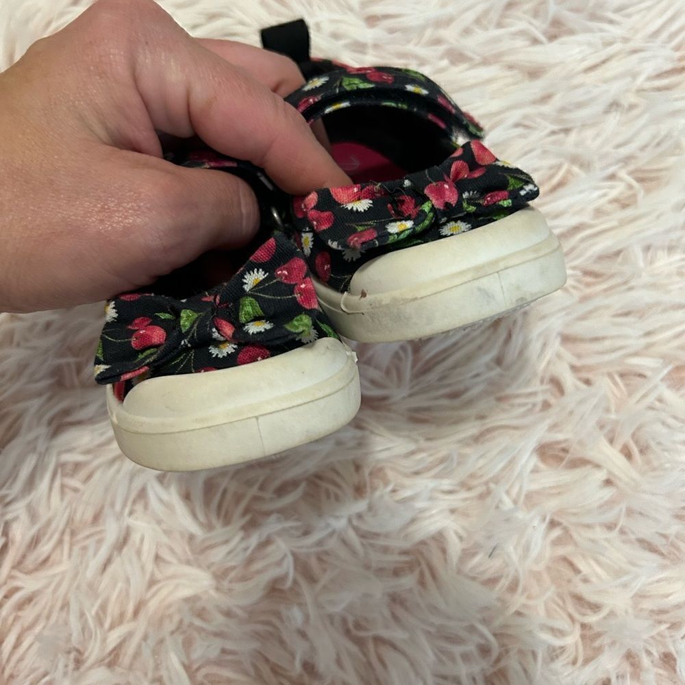 Blowfish Malibu Kids Verona Black Red Floral Cherry Bow Mary Jane Flats Baby 5 - Picture 7 of 10
